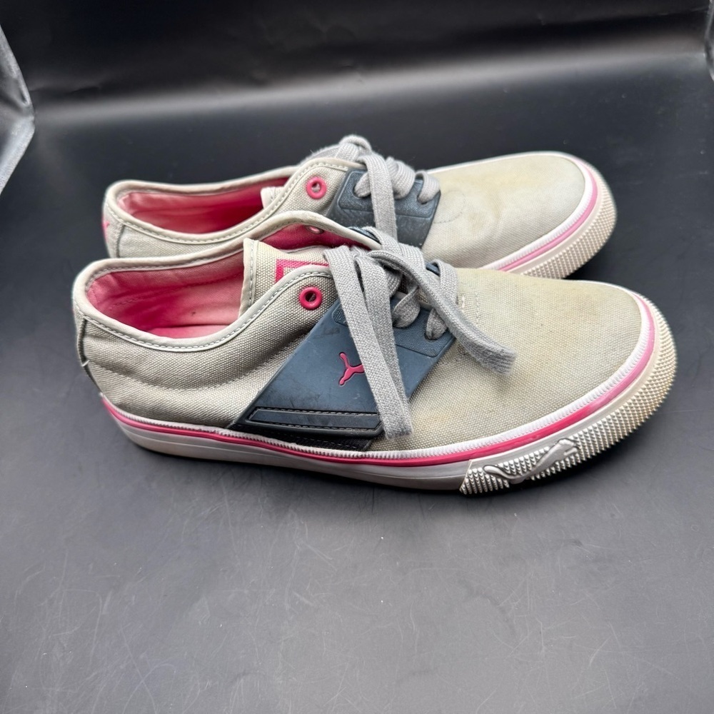 PUMA SPORT LIFESTYLE BLUE GRAY WOMEN'S ATHLETIC SKATE SHOES SIZE 6.5 PINK TRIM - Picture 8 of 12